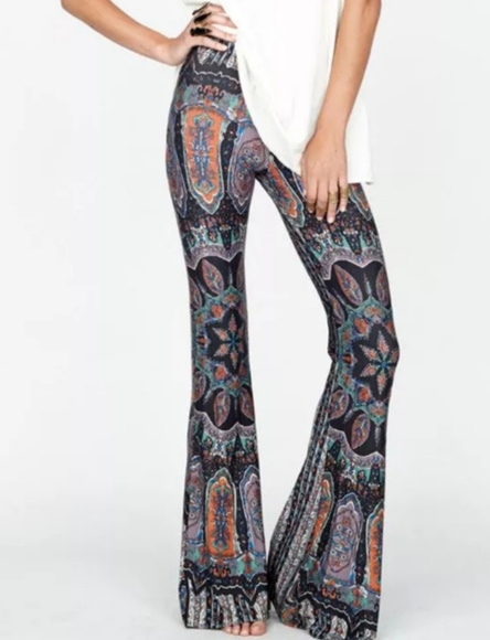 Pants - Boho High Waist Stretchy Bell Bottom LeggingsRetro
